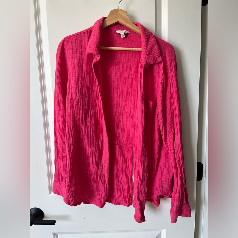 Lucky Brand Pink button up sz M